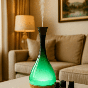 Grön aromalampa med 3 doftoljor