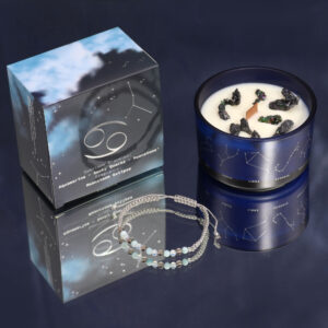 Stjärntecken Kristalljus med Ädelstensarmband - Kräftan